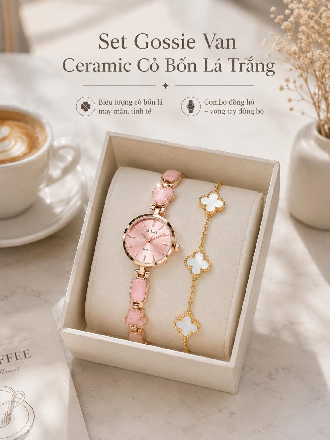 Set Gossie Van Ceramic Cỏ Bốn Lá - ảnh 4