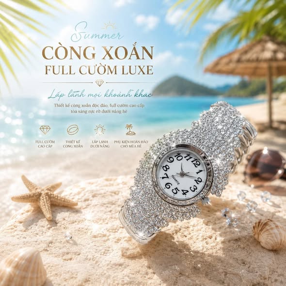 Còng Xoắn Full Cườm Luxe