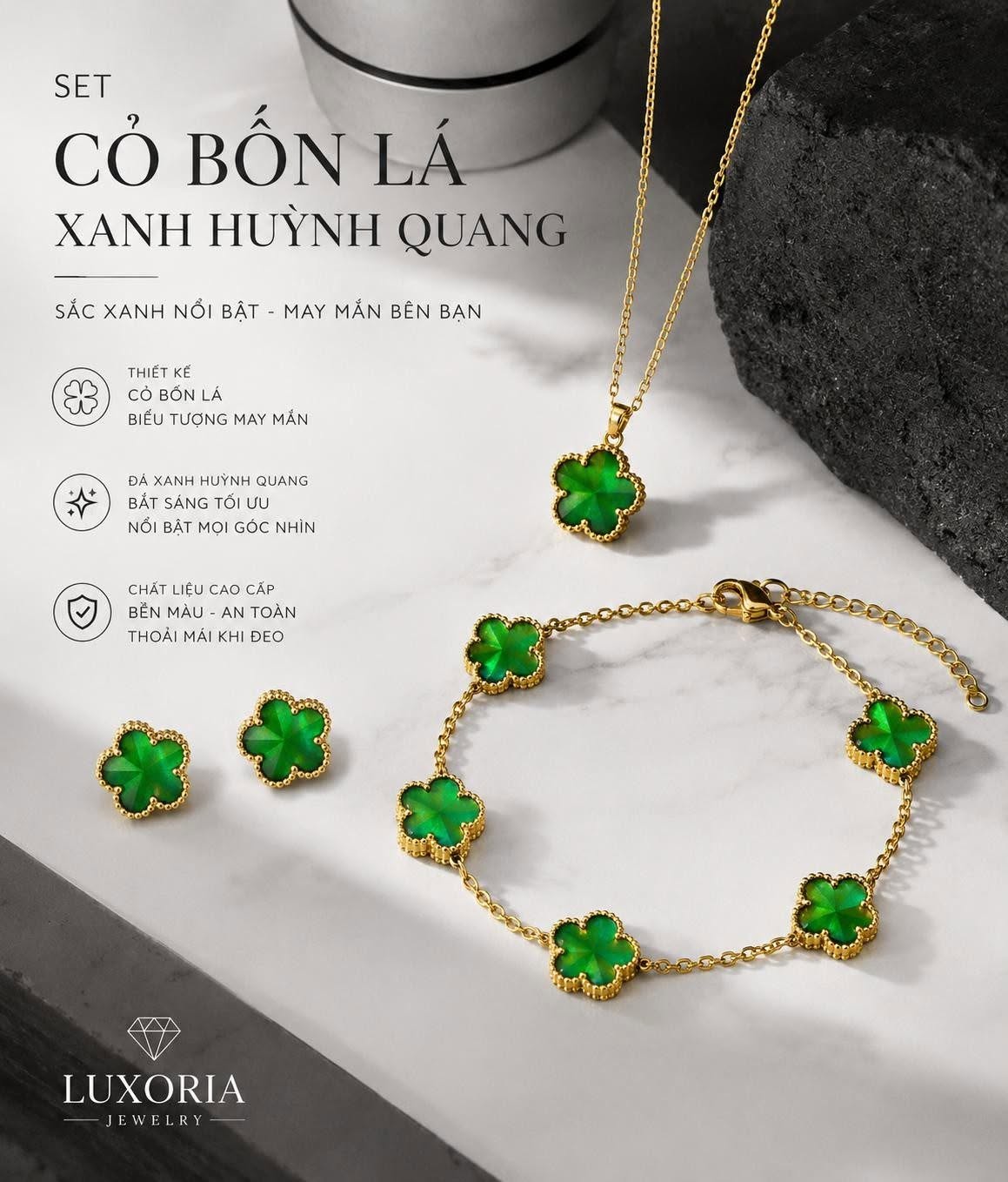 Set Cỏ Bốn Lá Xanh Huỳnh Quang - ảnh 5